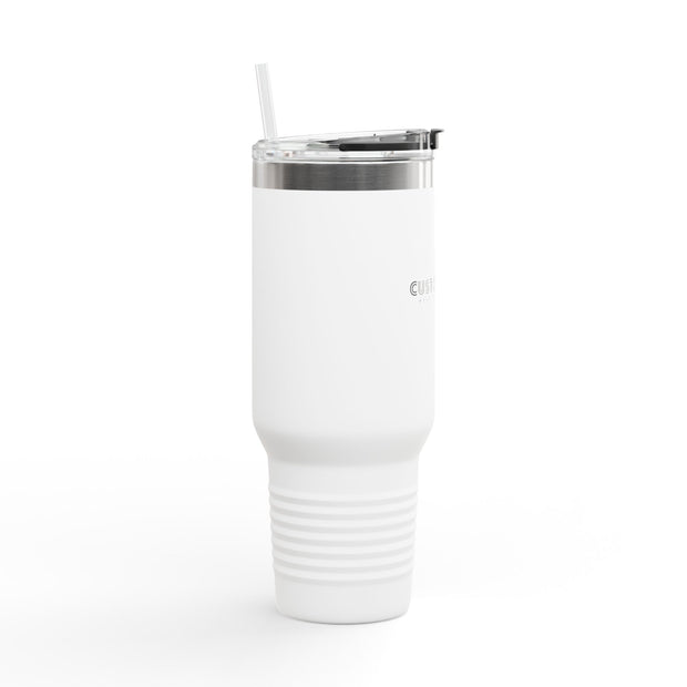 40oz Insulated Travel Mug — Custom Swag Stainless Steel Tumbler with Lid & Straw