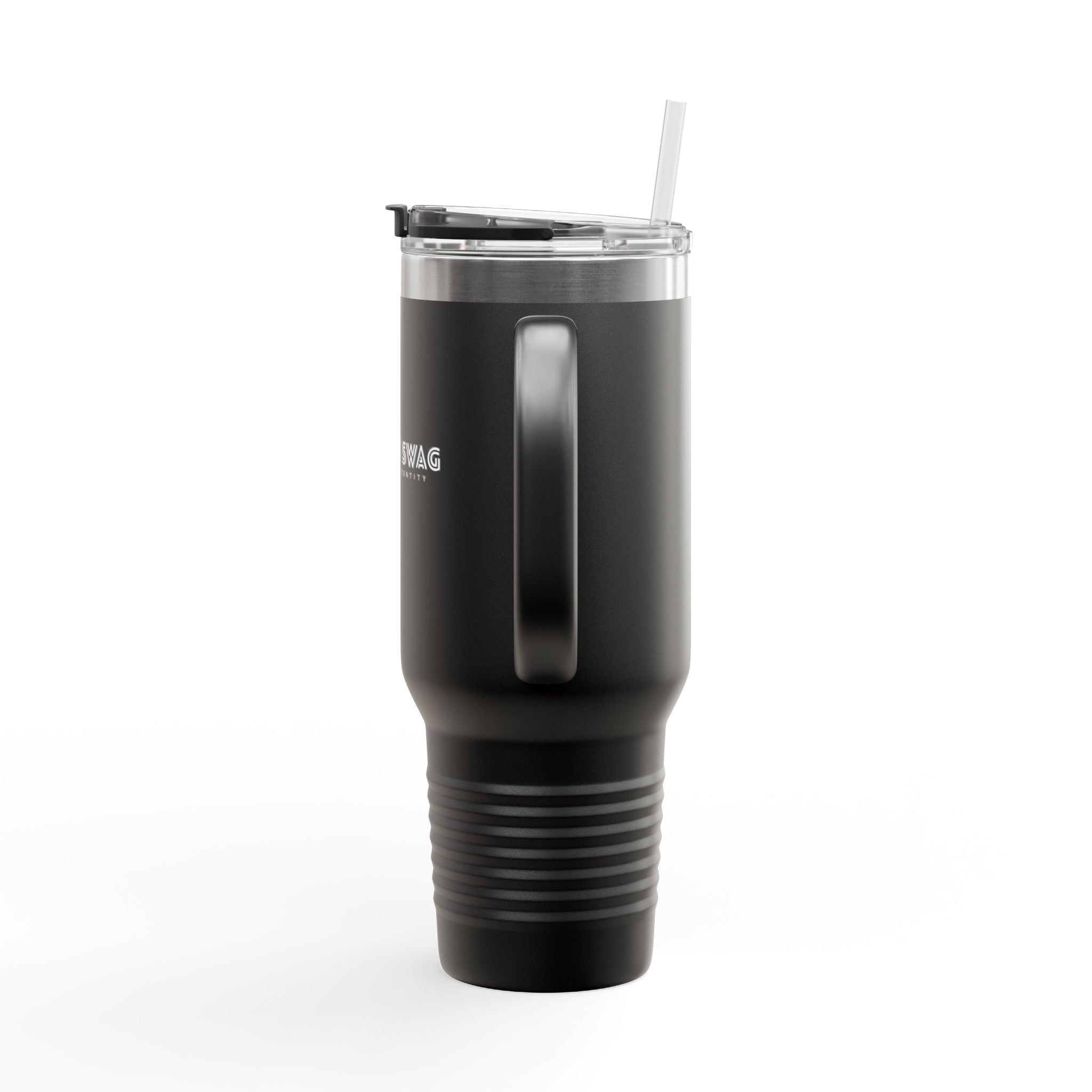 40oz Insulated Travel Mug — Customizable Double-Wall Tumbler with Straw & Handle