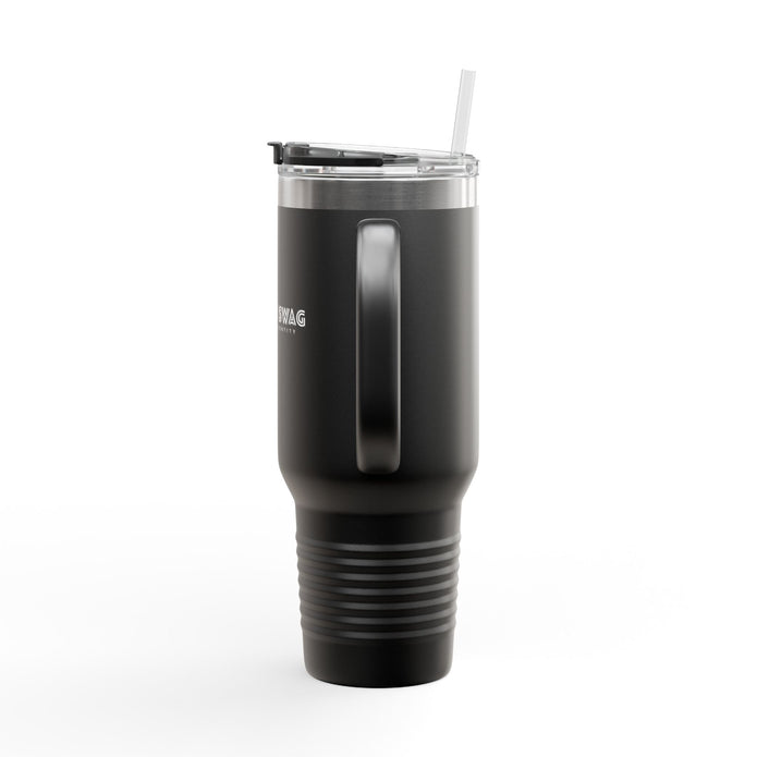 40oz Insulated Travel Mug — Customizable Double-Wall Tumbler with Straw & Handle