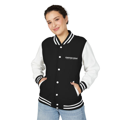 Retro Gamer Letterman Jacket - 'CUSTOM SWAG' Chest Logo Varsity Jacket