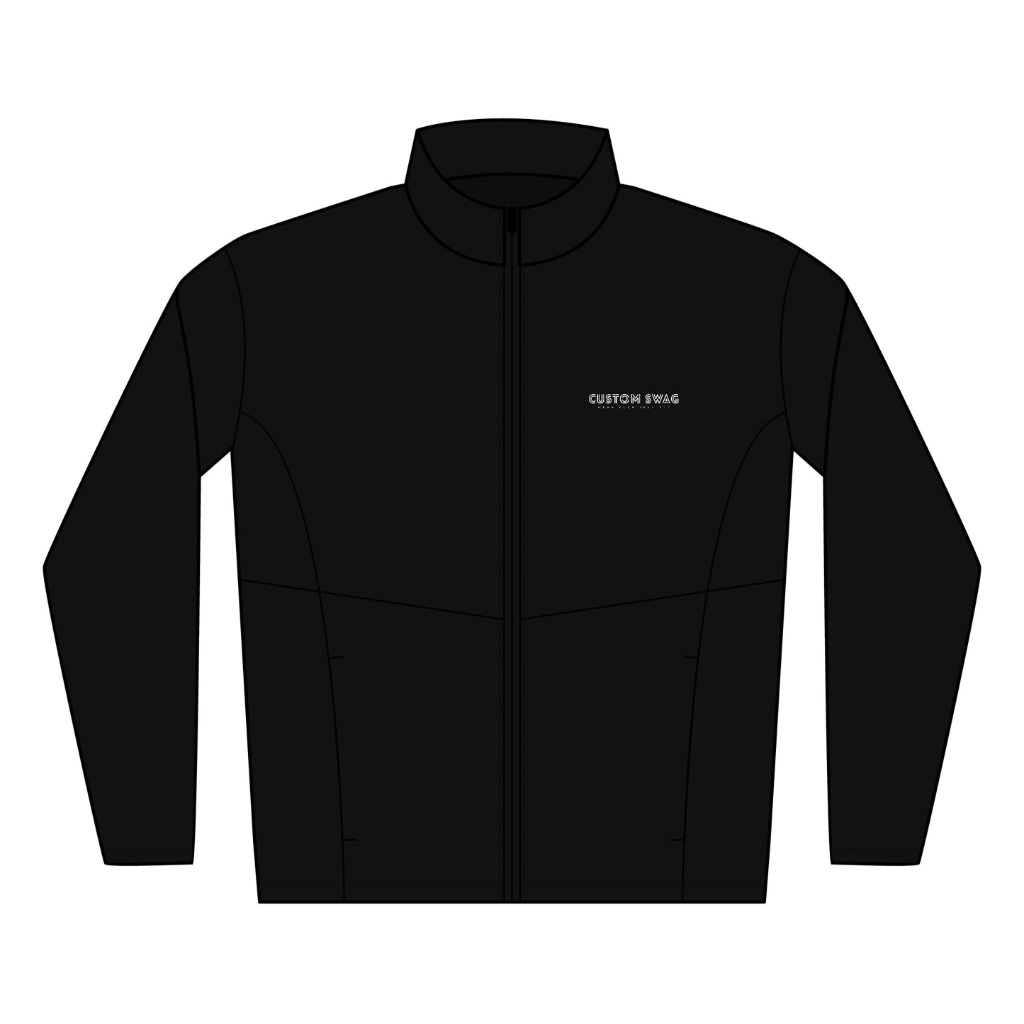 Men's Embroidered Soft Shell Jacket — Lightweight Windproof Zip-Up