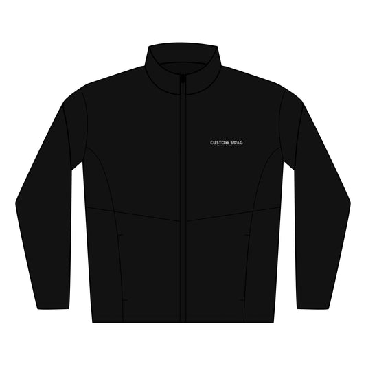 Men's Embroidered Soft Shell Jacket — Lightweight Windproof Zip-Up