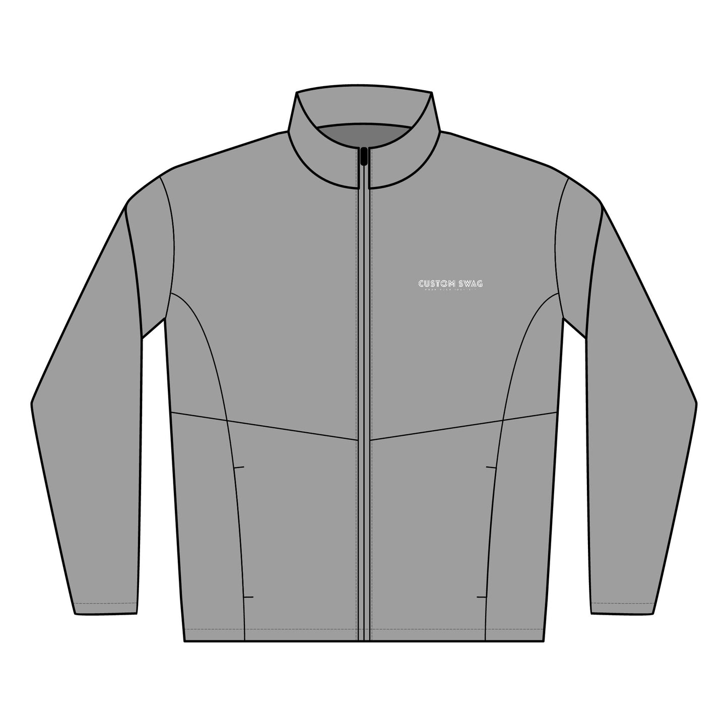 Men's Embroidered Soft Shell Jacket — Lightweight Windproof Zip-Up