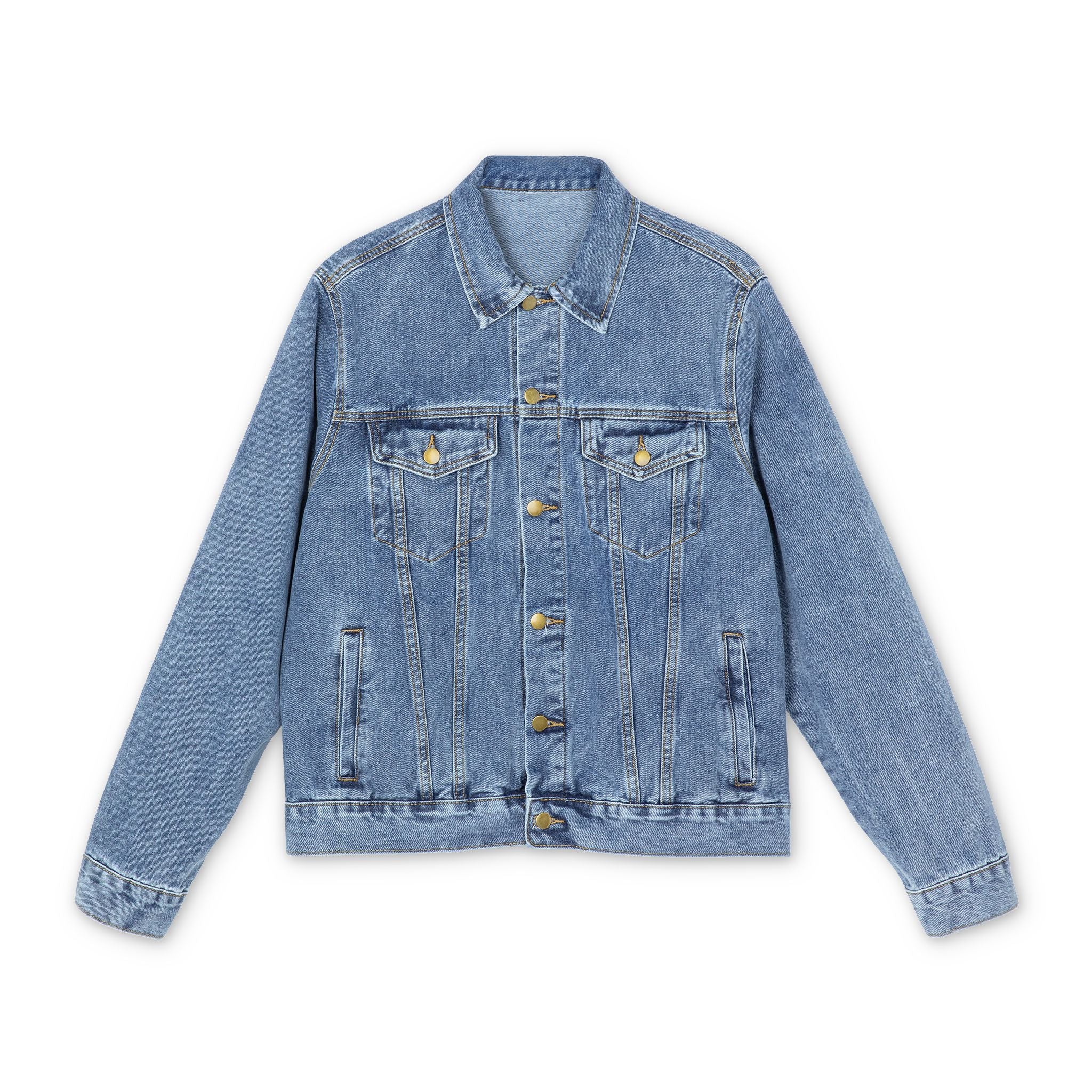 Denim Jacket — Minimal Embroidered Back 