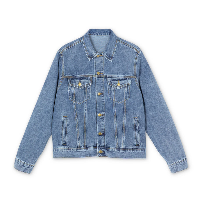 Denim Jacket — Minimal Embroidered Back "HELEN & WAYS" Casual Menswear