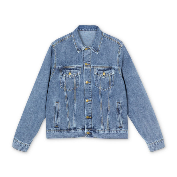 Denim Jacket — Minimal Embroidered Back "HELEN & WAYS" Casual Menswear