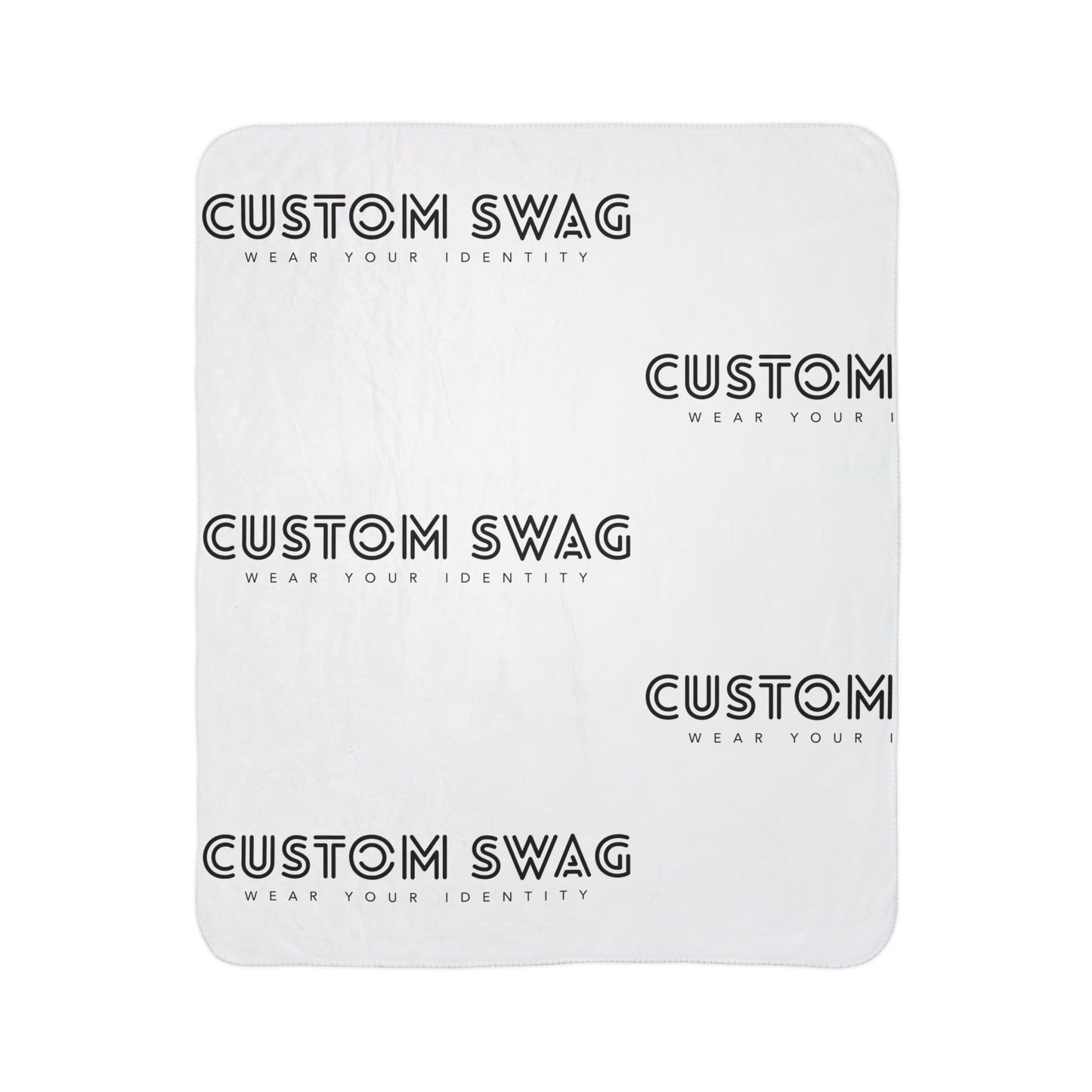 Custom Logo Fleece Sherpa Blanket — Personalized 'Custom Swag' Cozy Throw