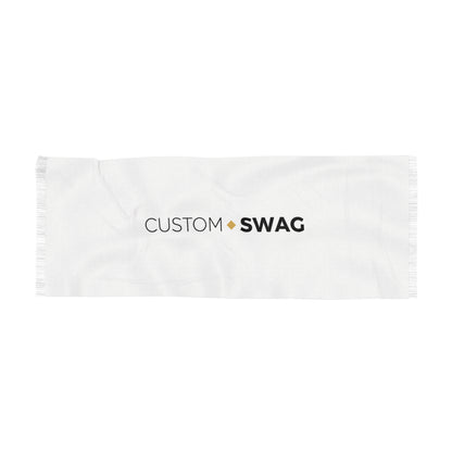 Custom Swag Light Scarf — White Logo Fringe Scarf ("Wear Your Identity")