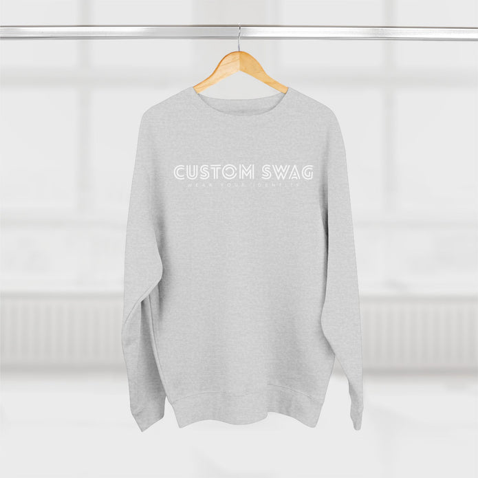 Custom Swag Crewneck Sweatshirt — Minimal Text Graphic Pullover
